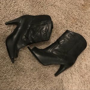 Black Open Toe Booties